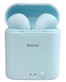 Безжични слушалки Denver - TWE-46, TWS, сини