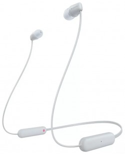 Безжични слушалки с микрофон Sony - WI-C100, бели