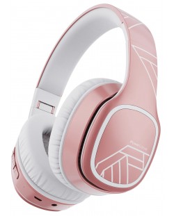 Безжични слушалки с микрофон PowerLocus - P7 Upgrade, розови/бели