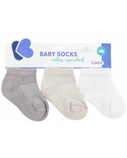 Бебешки летни чорапи KikkaBoo - 2-3 години, 3 броя, Grey