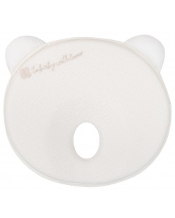 Бебешка мемори ергономична възглавница KikkaBoo - Bear Airknit, бяла