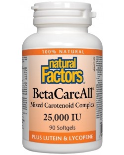 BetaCareAll, 25 000 IU, 90 капсули, Natural Factors