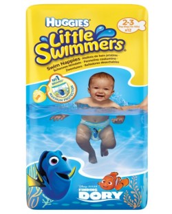 Бебешки бански пелени Huggies Little Swimmers - Размер 2-3, 3-8 kg, 12 броя