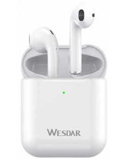 Безжични слушалки Wesdar - TWS20PRO, TWS, бели