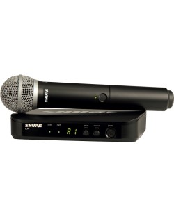 Безжична микрофонна система Shure - BLX24E/PG58-H8E, черна