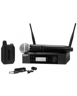 Безжична микрофонна система Shure - GLXD124R+/85/SM58, черна