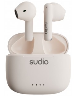 Безжични слушалки Sudio - A1, TWS, бели
