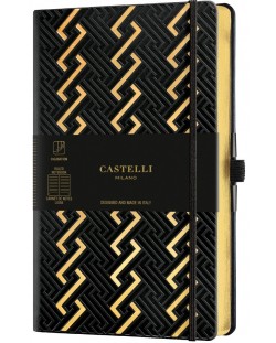 Бележник Castelli Copper & Gold - Roman Gold, 9 x 14 cm, линиран