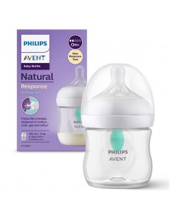 Бебешко шише Philips Avent - Natural Response 3.0, AirFree, с биберон 0m+, 125 ml