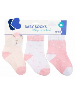 Бебешки чорапи с 3D уши KikkaBoo - Hippo Dreams, 0-6 месеца, 3 чифта