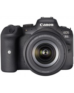 Безогледален фотоапарат Canon - EOS R6, RF 24-105mm, f/4-7.1 IS STM, черен