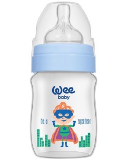 Бебешко шише Wee Baby Classic Plus, PP, 150 ml, синьо с момче
