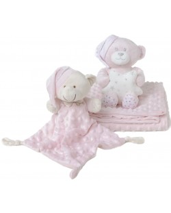 Бебешки комплект за сън Interbaby - Къщичка розова, 3 части