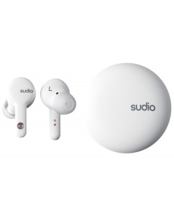 Безжични слушалки Sudio - A2, TWS, ANC, бели