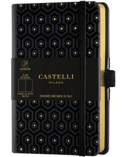 Бележник Castelli Copper & Gold - Honeycomb Gold, 9 x 14 cm, бели листове