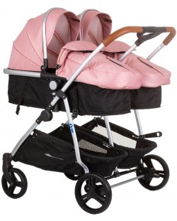 Бебешка количка за близнаци Chipolino - Дуо Смарт, фламинго
