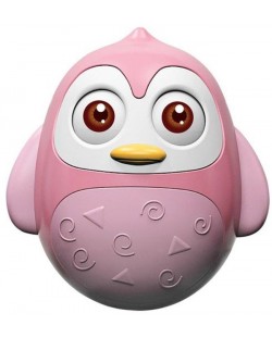Бебешка дрънкалка Happy World - Roly Poly, Penguin 2, розова