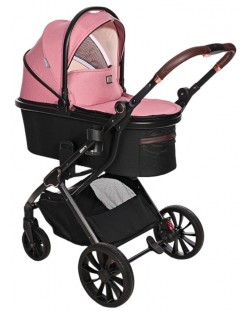 Бебешка количка 2 в 1 Lorelli - Glory, с адаптори, Pink