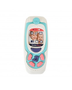 Бебешка играчка Moni Toys - Телефон с бутони, син, K999-72B