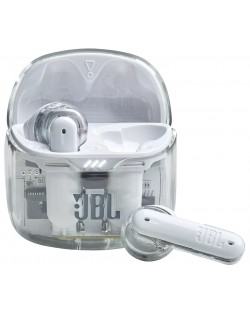 Безжични слушалки JBL - Tune Flex Ghost Edition, TWS, ANC, бели
