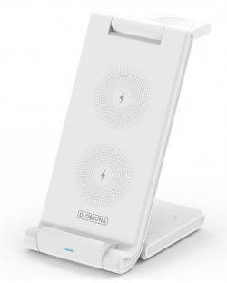 Зарядна станция Duzzona - W10, iPhone/AirPods/Watch, 15W, бяло