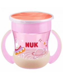 Бебешка чаша Nuk Evolution - Glow in the Dark, 160 ml, момиче