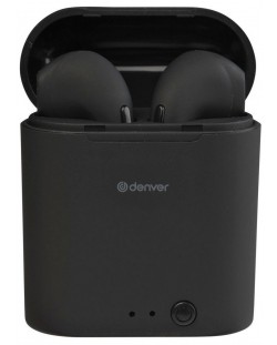 Безжични слушалки Denver - TWE-46, TWS, черни