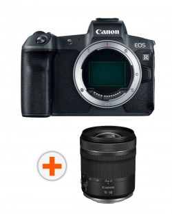 Безогледален фотоапарат Canon - EOS R, 30.3MPx, черен + Обектив Canon - RF, 15-30mm, f/4.5-6.3 IS STM