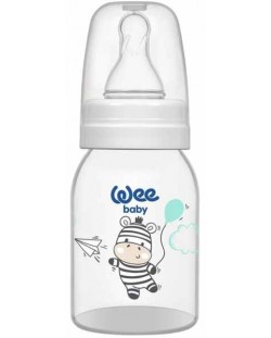 Бебешко шише Wee Baby Classic - 125 ml, бяло със зебра