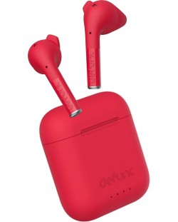 Безжични слушалки Defunc - TRUE TALK, TWS, червени