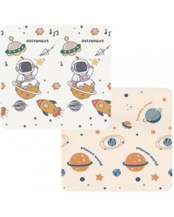 Двустранно килимче за игра Sonne - Astronaut/Planets, 180 х 200 х 1.5 cm