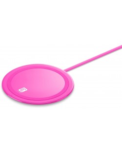 Безжично зарядно Cellularline - Qi Neon, 10W, розово