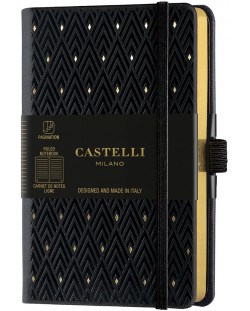 Бележник Castelli Copper & Gold - Diamonds Gold, 9 x 14 cm, линиран