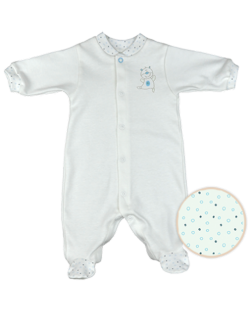 Бебешко гащеризонче с дълги ръкави For Babies - Мече, лимитирано, 50 cm