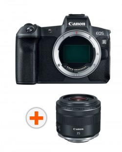 Безогледален фотоапарат Canon - EOS R, 30.3MPx, черен + Обектив Canon - RF 35mm f/1.8 IS Macro STM