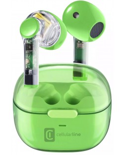 Безжични слушалки Cellularline - Fine, TWS, зелени