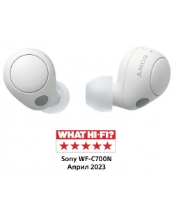 Безжични слушалки Sony - WF-C700N, TWS, ANC, бели