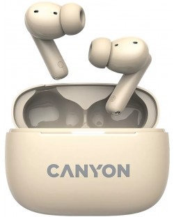 Безжични слушалки Canyon - CNS-TWS10, ANC, бежови