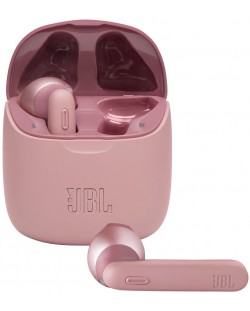 Безжични слушалки с микрофон JBL - T225 TWS, розови