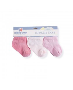 Бебешки къси чорапи KikkaBoo Solid - Памучни, 6-12 месеца, розови