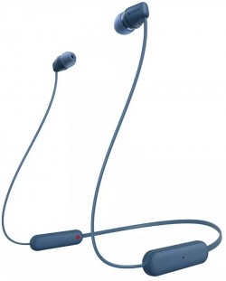 Безжични слушалки с микрофон Sony - WI-C100, сини
