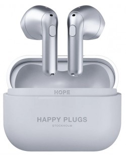 Безжични слушалки Happy Plugs - Hope, TWS, сребристи