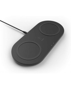 Безжично зарядно Belkin - Dual Wireless Charging Pad, 15W, черно