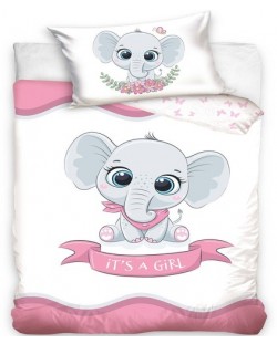 Бебешки спален комплект от 2 части Sonne - Little Elephant Pink