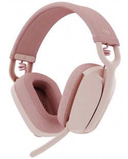 Безжични слушалки с микрофон Logitech - Zone Vibe 100, розови