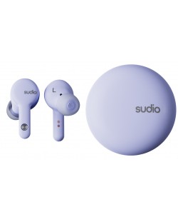 Безжични слушалки Sudio - A2, TWS, ANC, лилави