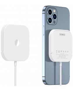 Безжично зарядно Duzzona - Desk Stand, Android/Apple, 15W, бяло