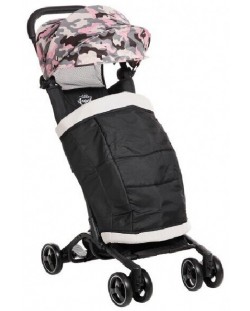 Бебешка количка Zizito - Luka, с покривало за крачета, черна с камуфлаж