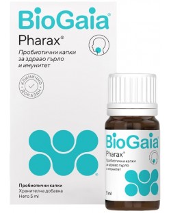 BioGaia Pharax Пробиотични капки за гърло и имунитет, 5 ml