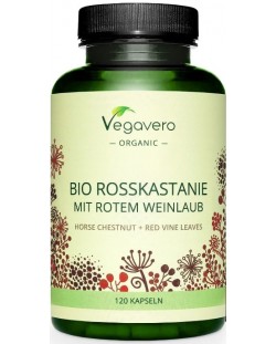 Bio Rosskastanie mit rotem Weinlaub, 120 капсули, Vegavero